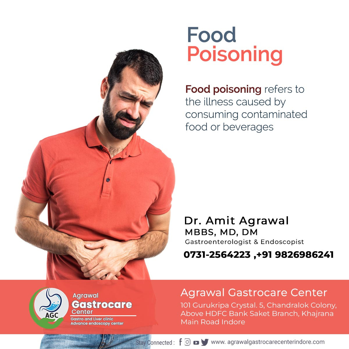 #Foodpoisoning refers to the #illness caused by consuming contaminated #food or #beverages. It occurs when harmful #bacteria, #viruses, #parasites, or #toxins are present in the food and ingested into the body.

visit lnkd.in/dUzngySB,
Call: 9826986241
#food #health