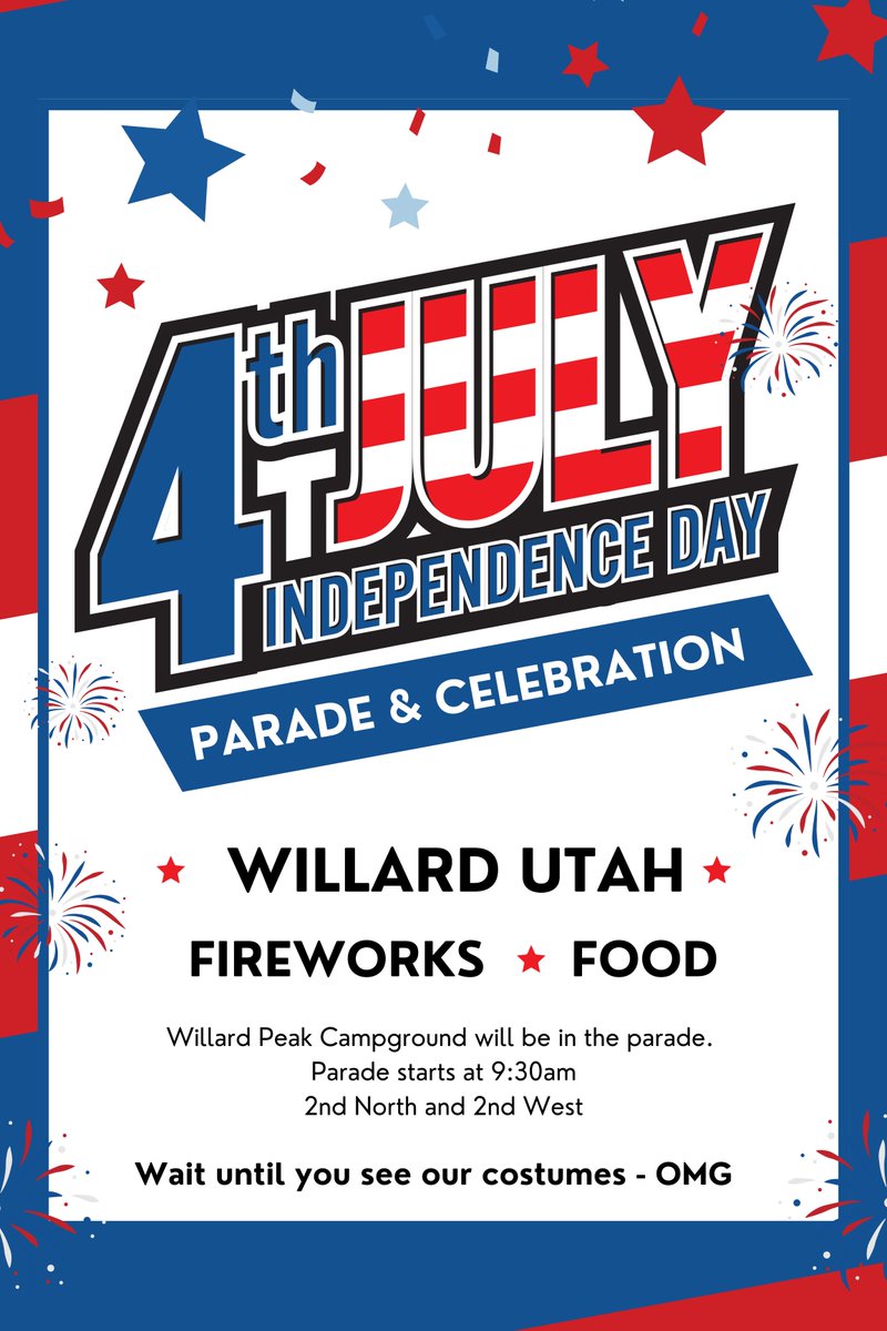 WillardPeakCamp's tweet photo. WE are going to be in a PARADE!! Our 1st time #WillardPeakCampground 
#WillardUtah https://t.co/NPB1y0ZEWq