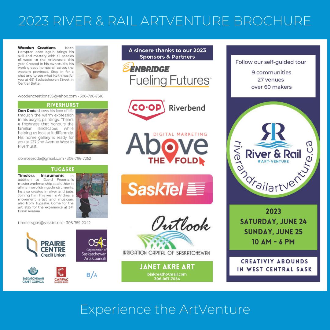 There is A LOT to do in the area this weekend, if traveling for Davidson Days or the Summer Bash in Beechy, you could also make a few stops on the way for the River And Rail Art Venture. 🖌️ 

There are some amazing makers in the area, visiting any one is well worth your time.