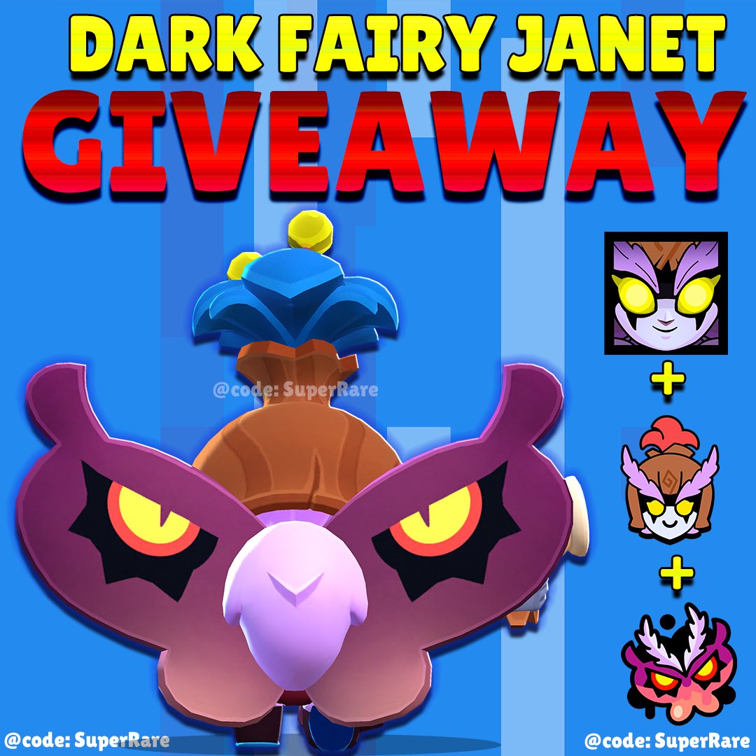 #DarkFairyJanetGiveaway

🏆 TO ENTER :
✅LIKE
✅RETWEET
✅Tag 2 Friends
✅Follow  @superraregaming
 
❤️ Join Discord and participate there too ( optional ) : discord.gg/3fN27SvsKd

Good Luck 🤞