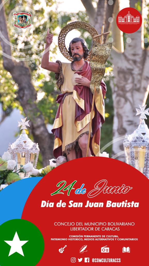 Hoy 24 de junio se conmemora el nacimiento de San Juan Bautista. Esta celebración comienza a formar parte de la cultura popular venezolana en el periodo colonial, y permitió la participación de la población indígena, africana y sus descendientes. 🇻🇪✨
#VictoriaAntiimperialista