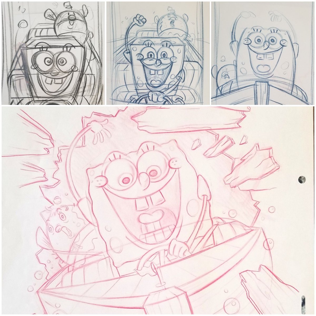 Spongebob Season 4 DVD concept roughs and cleanup. I can't remember if this is the outer sleeve or insert.  #spongebob