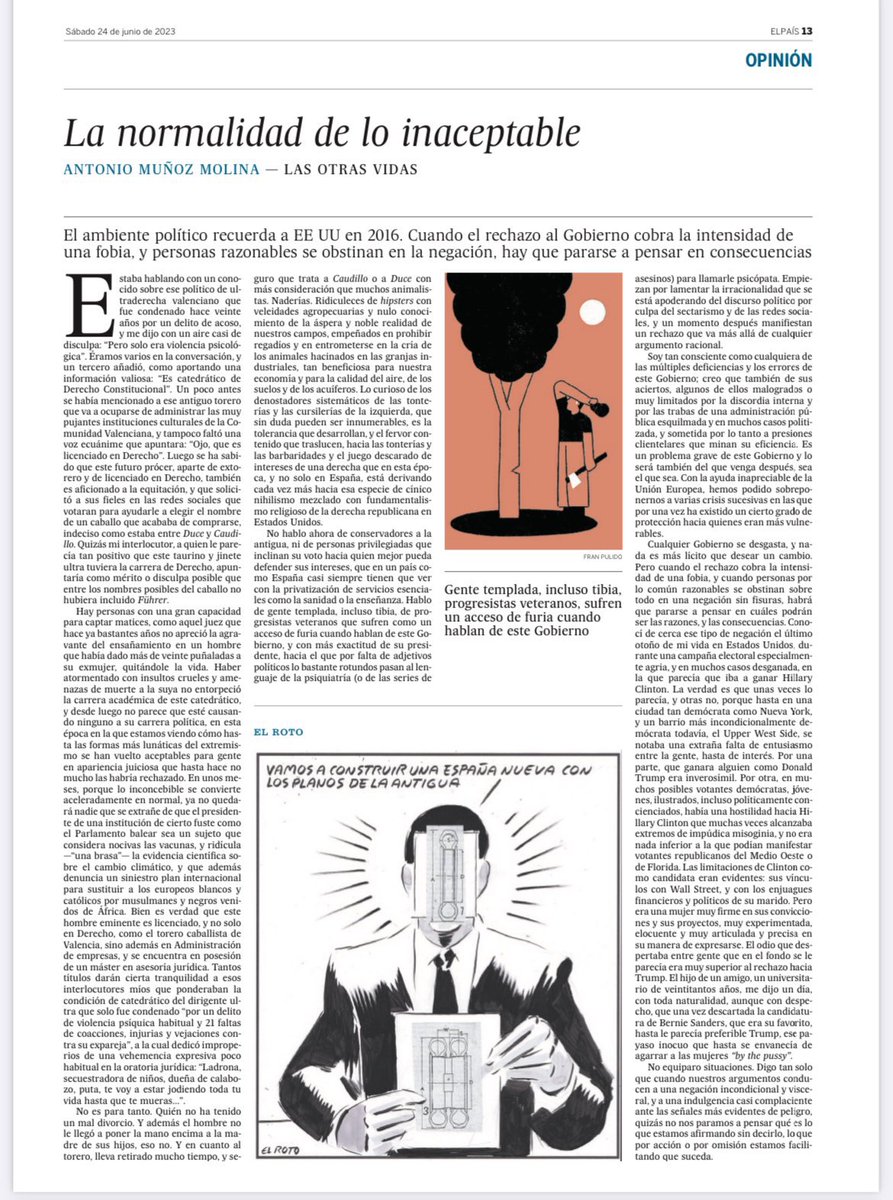 No me resigno a que triunfen los que odian.