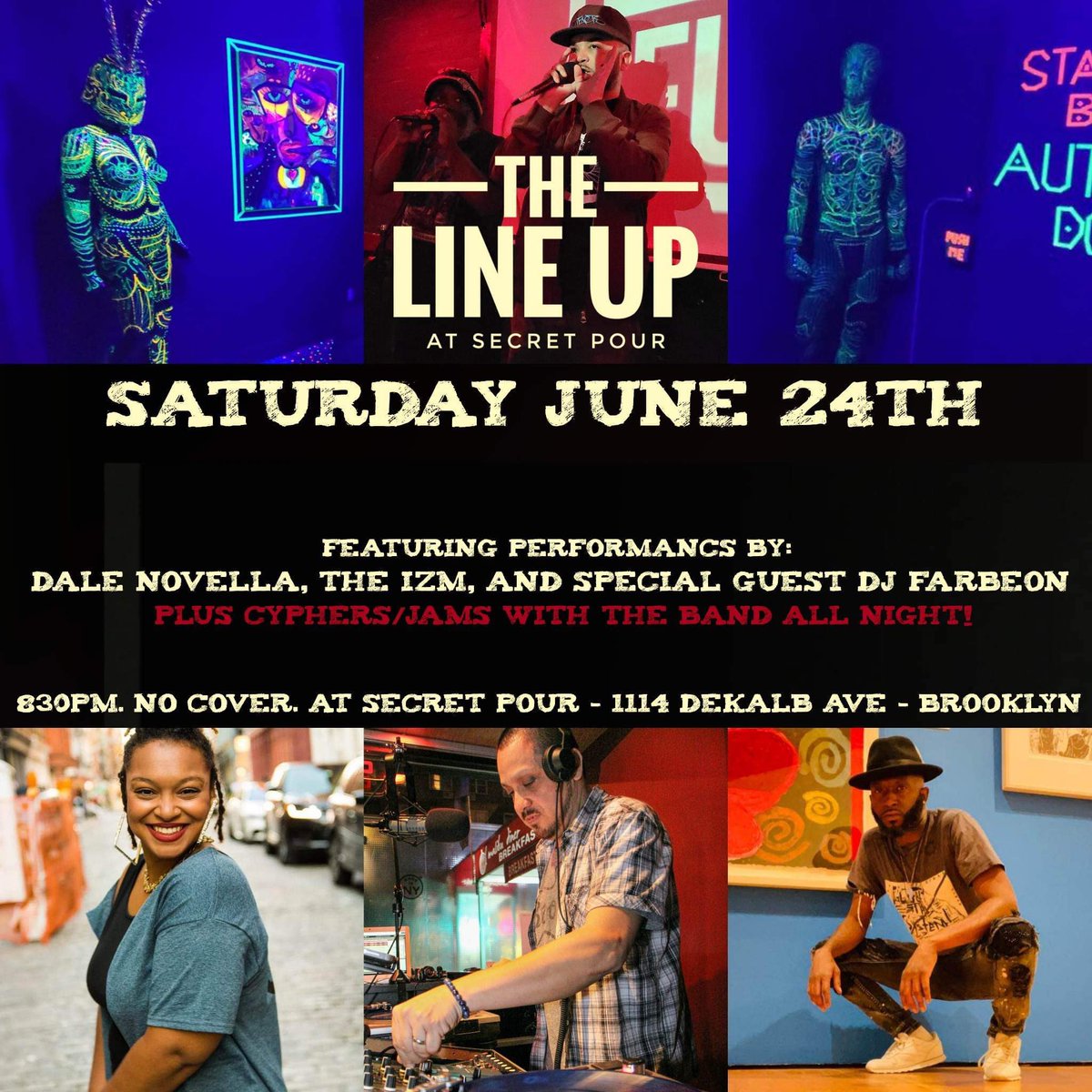 The IZM. (@the_izm) on Twitter photo Catch me tonight at Secret Pour with <a href="/bandcalledFUSE/">The Band Called FUSE</a>, Dale Novella and DJ Farbeon. No cover, 8:30pm. 1114 Dekalb Ave in Brooklyn. See y’all later. It’s gonna be a dope show. Catch me tonight at Secret Pour with <a href="/bandcalledFUSE/">The Band Called FUSE</a>, Dale Novella and DJ Farbeon. No cover, 8:30pm. 1114 Dekalb Ave in Brooklyn. See y’all later. It’s gonna be a dope show.