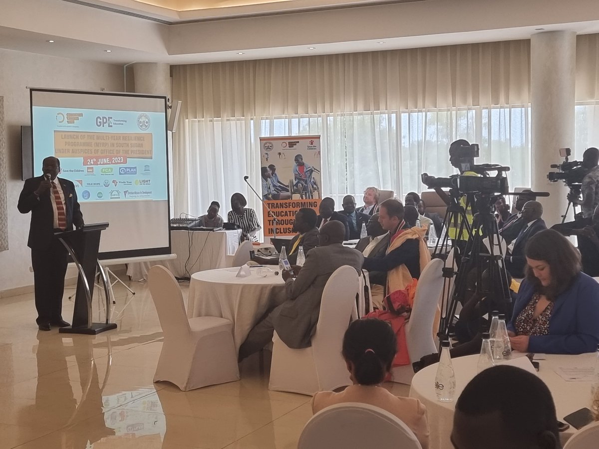 Education is the strategic need for the development of South Sudan and an important ingredient to peace; remarks of Hon Dr. Barnaba Maria Benjamin, The Minister of Presidential Affairs at the launch of #ECW-funded #MYRP in Juba, South Sudan on 24 June 2023.