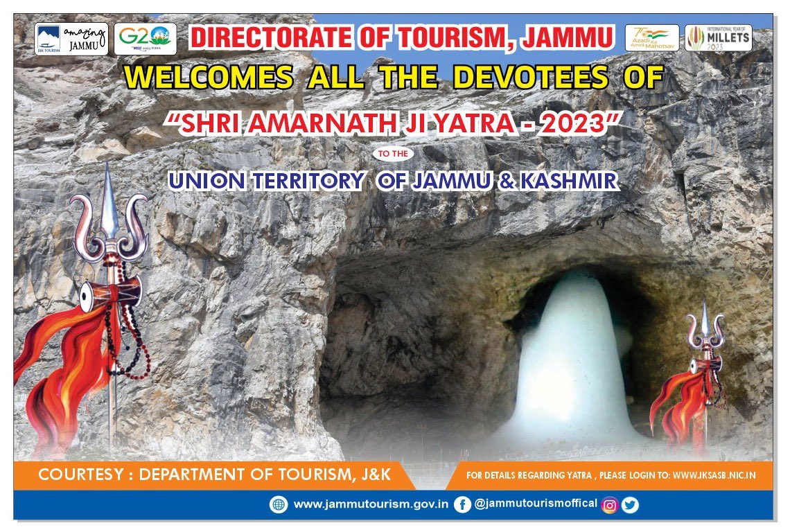 Chalo Shri Amarnath Ji Yatra. Extending our cordial Welcome to all Devotees  and eagerly awaiting your arrival in the UT of Jammu and Kashmir. Har Har  Mahadev @SyedAbidShah @sunaina1977, image size:1140x768