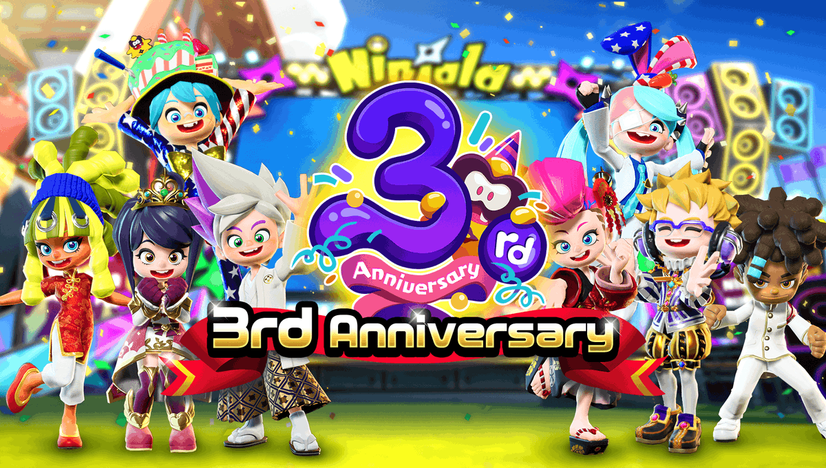 Today, #Ninjala celebrates its 3rd Anniversary! 🎉🎉
We couldn't have done it without you Ninjas! 🤩

A special site commemorating the 3rd anniversary of Ninjala is now available!

🎂 bit.ly/3qP3bkl  

Thank you for your continued support of Ninjala! 💛

#NintendoSwitch