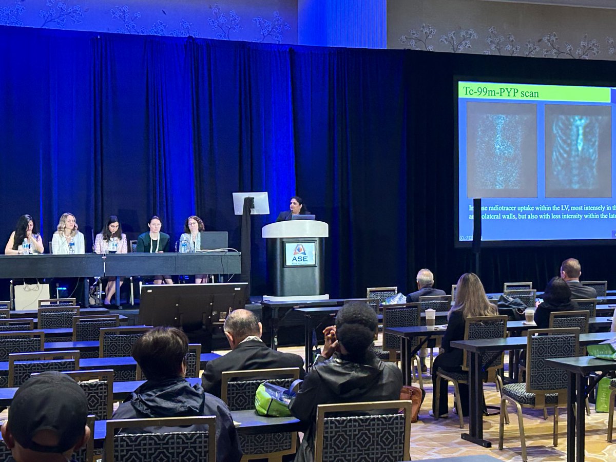 Shout out to fellow #ACCIMProgram #WomensCohort , @ridhimagoel547  for presenting a case with this absolutely all star panel today on “When Protein Goes Bad: The ever changing landscape of cardiac amyloid” 💪 👩‍⚕️ 🫀@ASE360 #ASE2023 #WomeninEcho @WomenAs1 @ACCinTouch @rooshaparikh…