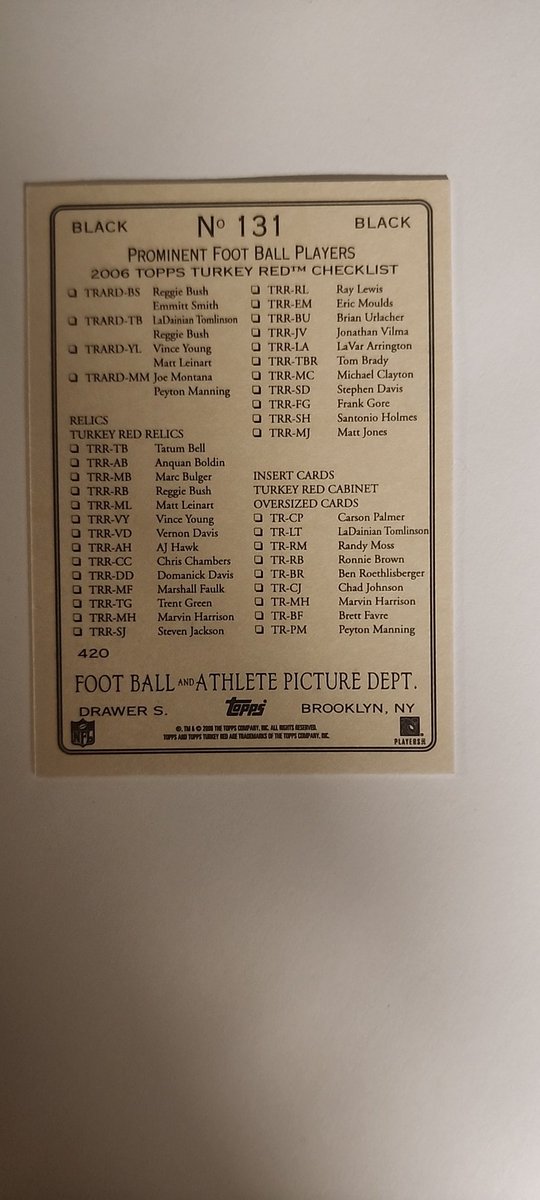 TOM BRADY Black Variation 2006 TOPPS TURKEY RED #131 $75 shipped