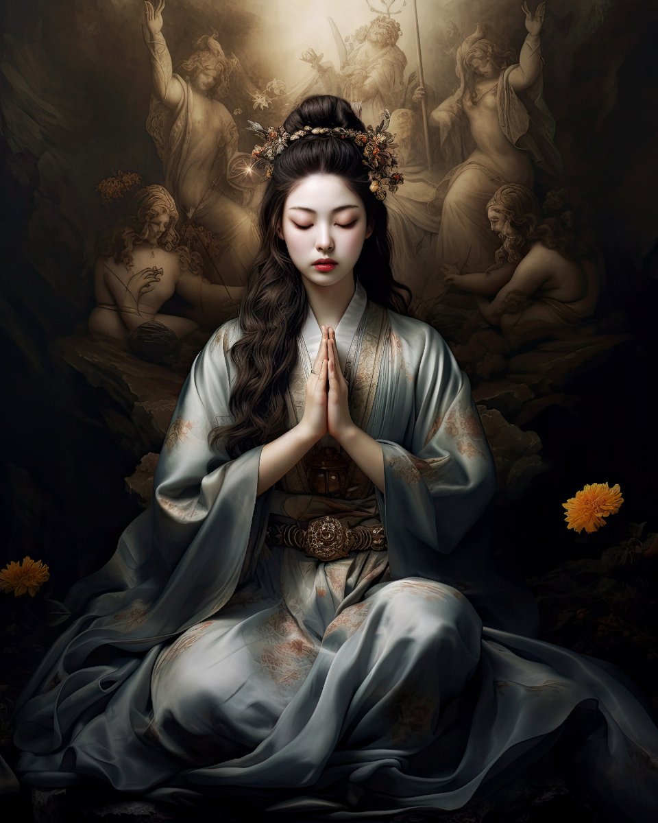 Asian Woman Praying for Peace
.
Click follow for more pictures like this 👈🔥❤️
.
.
#asianart, #asianculture, #asianfashion, #asianinspired, #asianmythology, #dragons, #fantasyart #conceptart #epicart, #cutedragons, #aiart, #praying