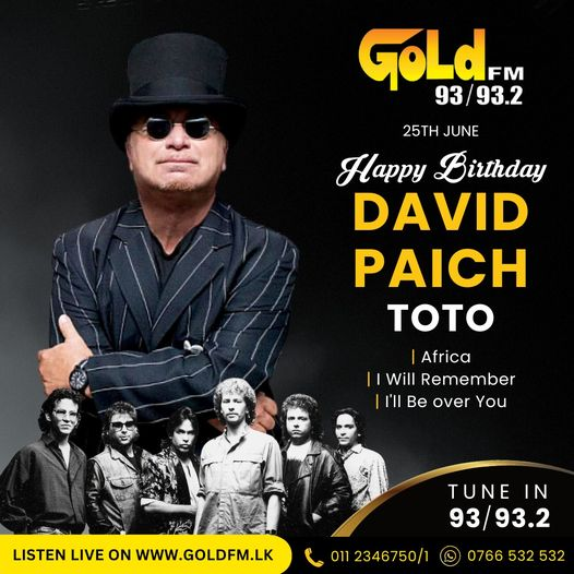 HAPPY BIRTHDAY TO DAVID PAICH TUNE IN  93 / 93.2 Island wide    