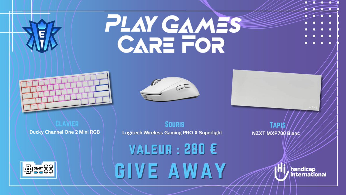 🎁 GIVE AWAY

Pour le 4ème #giveaway de la journée, on vous propose un package gaming d'une valeur de 280 € !

Clavier Ducky Channel One 2
Souris Logitech Wireless Gaming
Tapis NZXT

Pour participer
🔃 RT ce tweet
▶️ Follow <a href="/Playgamescare4/">Play Games, Care For</a>
▶️ Follow <a href="/KlanikEsport/">Klanik Esport</a>

🍀 TAS à 21h