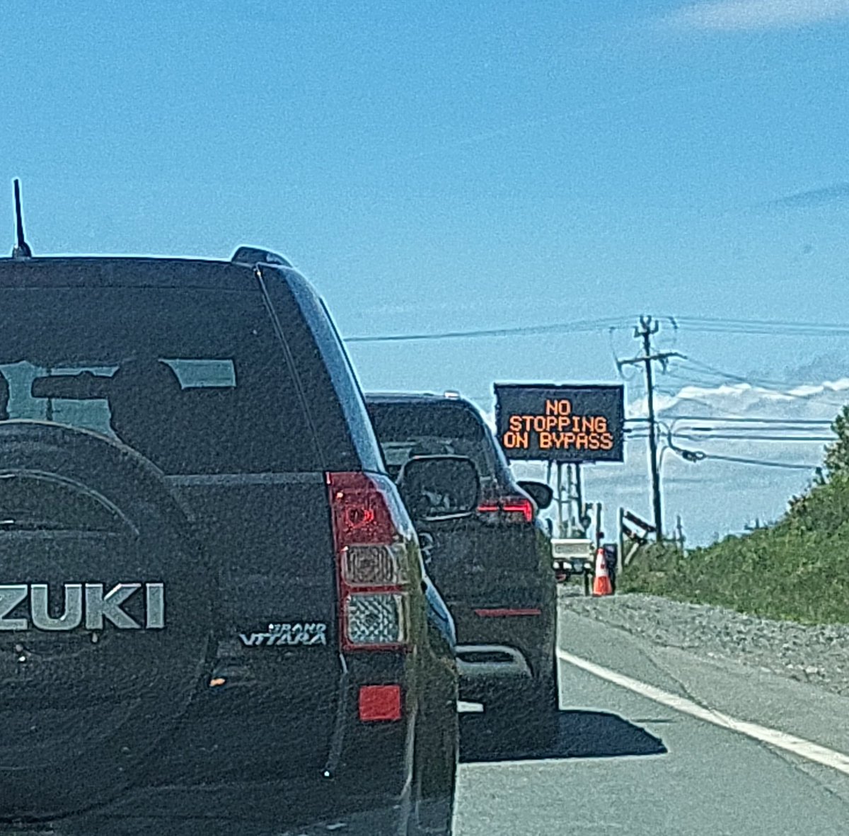 Stopped on peacekeepers with my groceries spoiling in the trunk. Amazing 👏  #NLTraffic