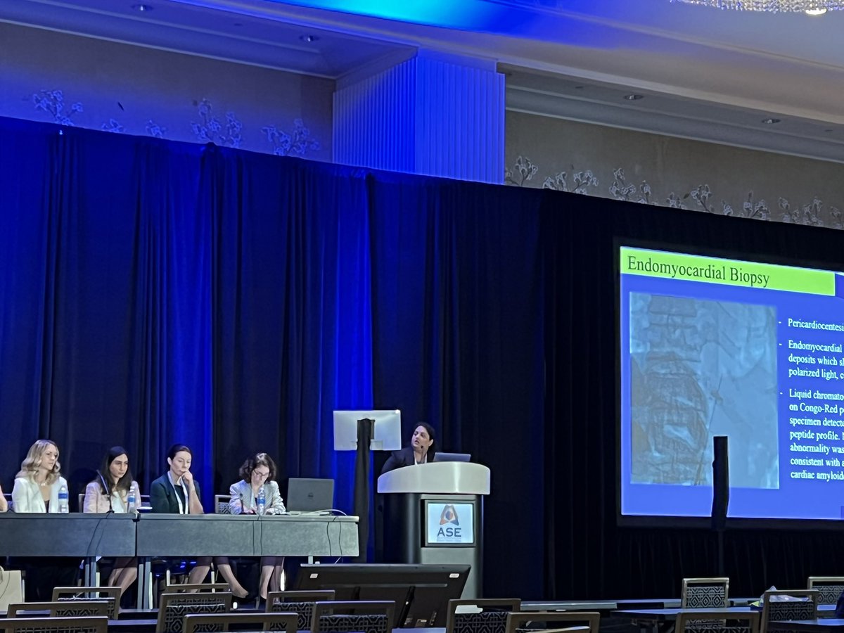 Great presentation on “A Rare Case of Concomitant Transthyretin Cardiac Amyloidosis and Multiple Myeloma” by fellow from   #ACCIMProgram #WomensCohort  Ridhima Goel 
@ridhimagoel547 
@ASE360 #ASE2023 #WomeninEcho @WomenAs1 @ACCinTouch @MobeenMZH @DrBridgetLee