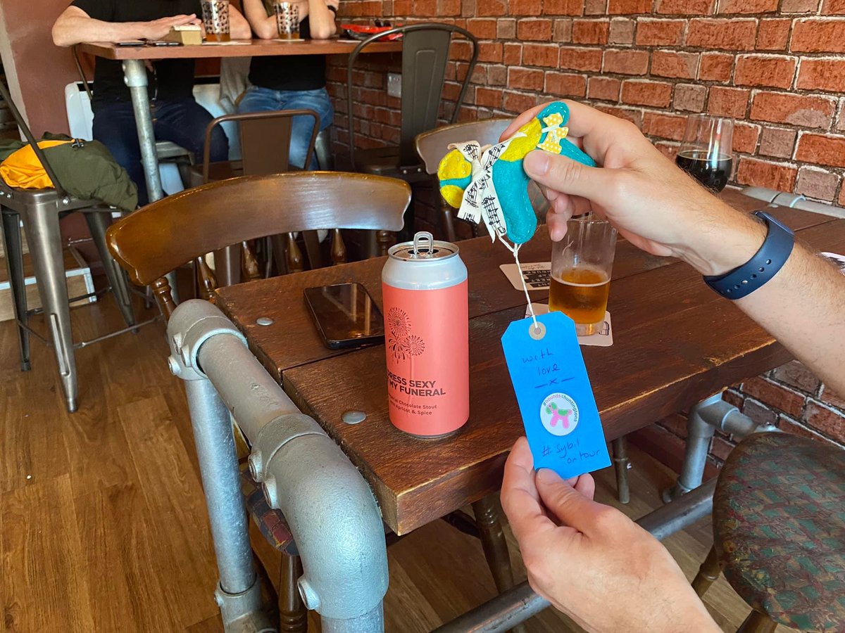 Cheers Adele &  Ian 

“Having a trip to Monkseaton bar for a great imperial stout #sybilontour #hounds4huntingtons . Tap takeover for Pomona Island Brewery 🍻”