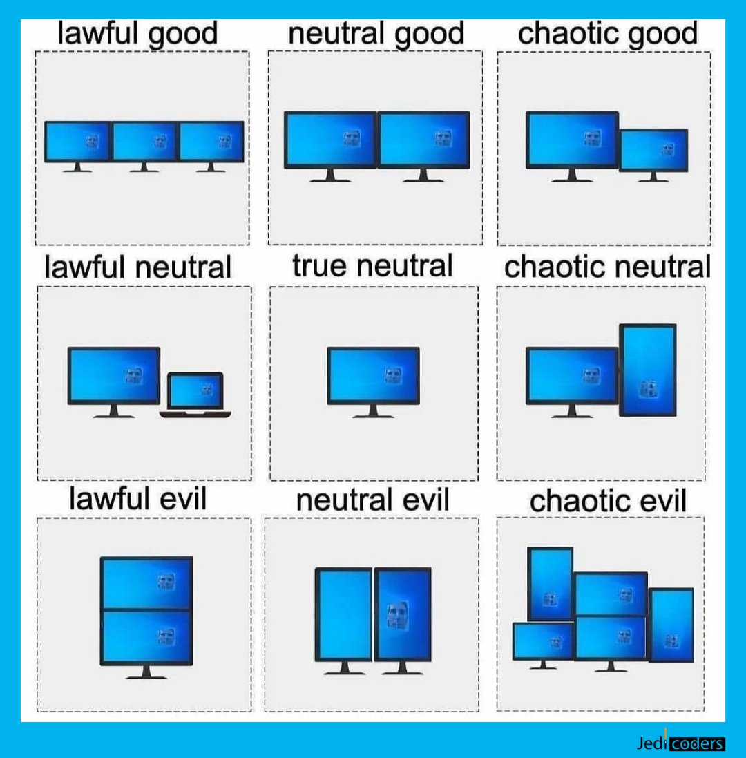 Which one is your set-up? 🧑‍💻🖥️

#coding #programming #tech
#developer #coderlife #codinglife
#programmerhumor #computerscience #learnprogramming #codingislife
#java #python #javascript
#programmer #machinelearning #datascience #memesdaily #codingforkids
#coder #codingmemes