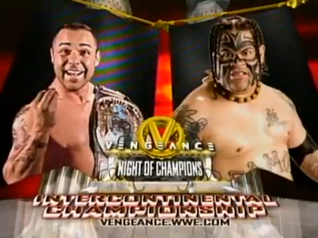 6/24/2007

Santino Marella defeated Umaga by disqualification to retain the Intercontinental Championship at Vengeance from the Toyota Center in Houston, Texas.

#WWE #Vengeance #SantinoMarella #Umaga #IntercontinentalChampionship