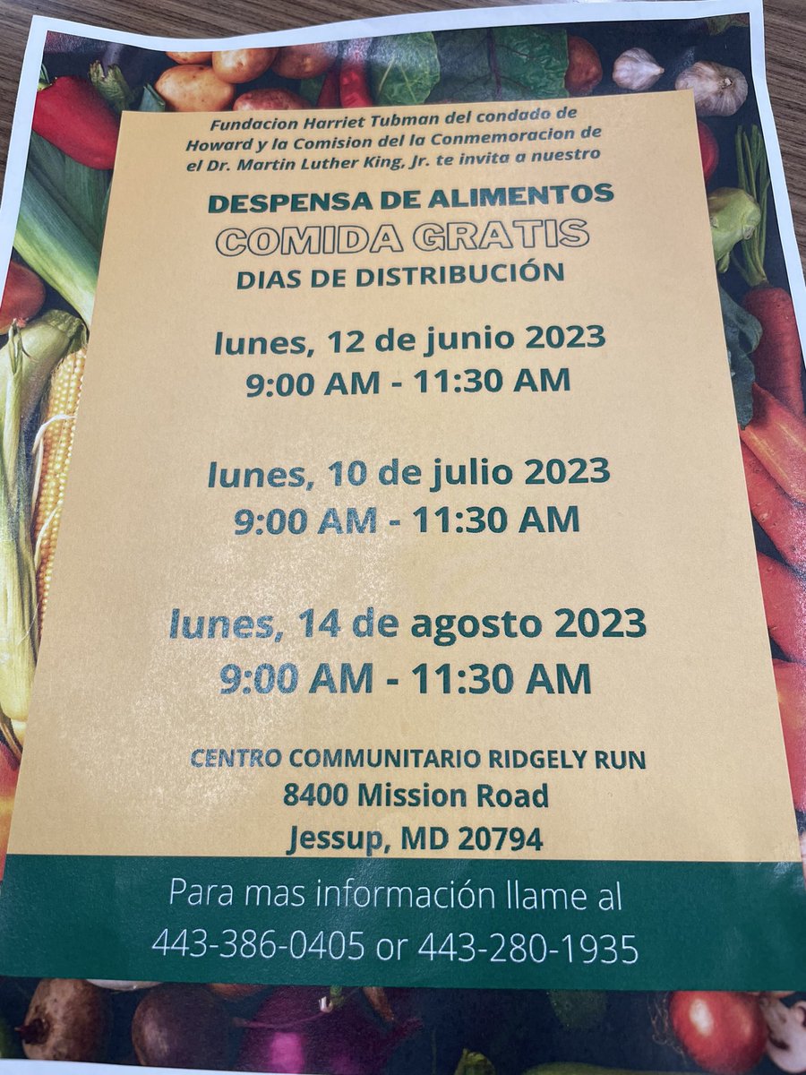 tinahorncae's tweet photo. #FoodPantry #ComidaGratis #HoCoMD https://t.co/kRG0VkOWVw