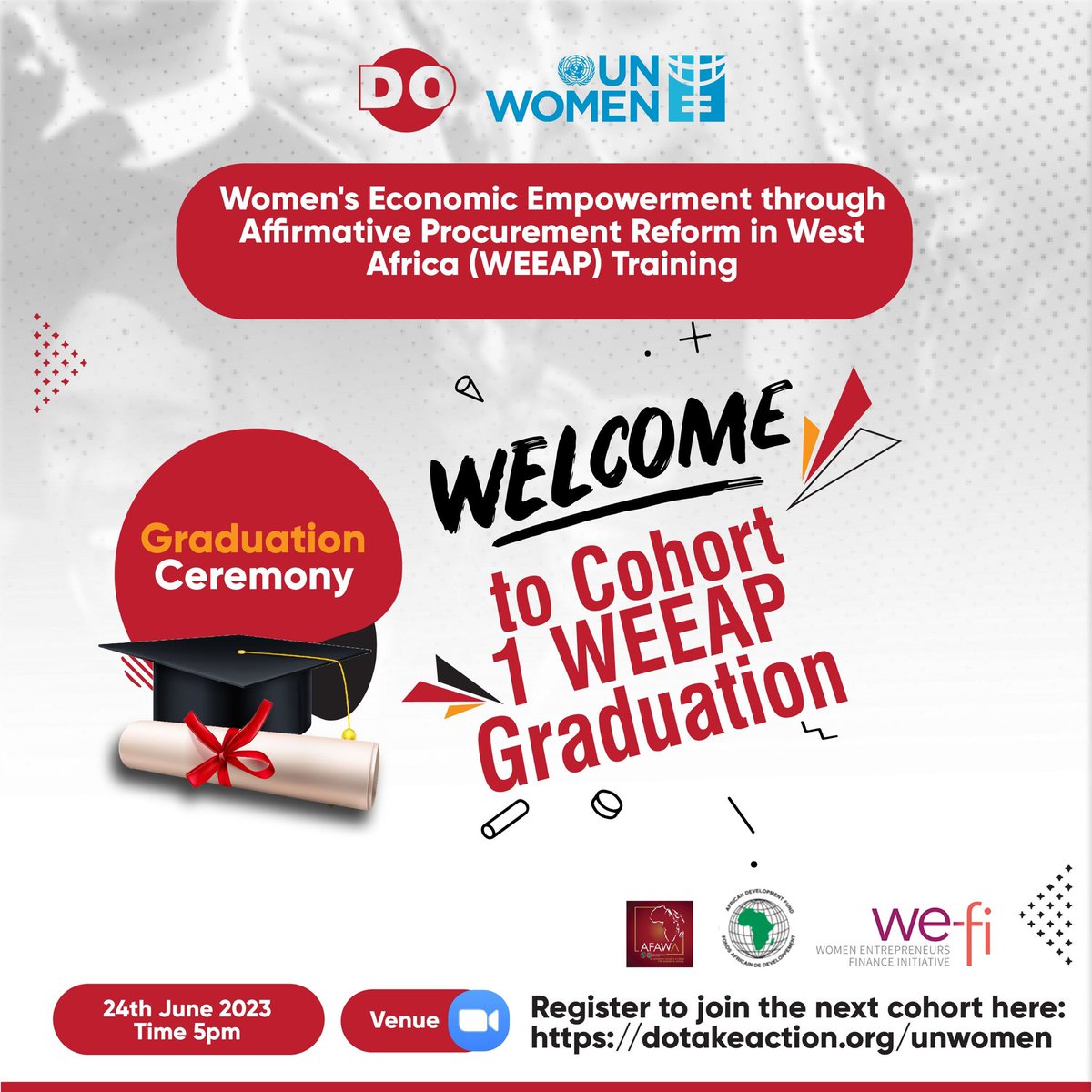 do_takeaction's tweet photo. We are live! Nigeria 🇳🇬 #WEEAPWAC2023 graduation ceremony 🎉🎉🎉
#WEEAPWC2023
#UNWomenxDO
#WEEAP https://t.co/zs3UgZAVRO