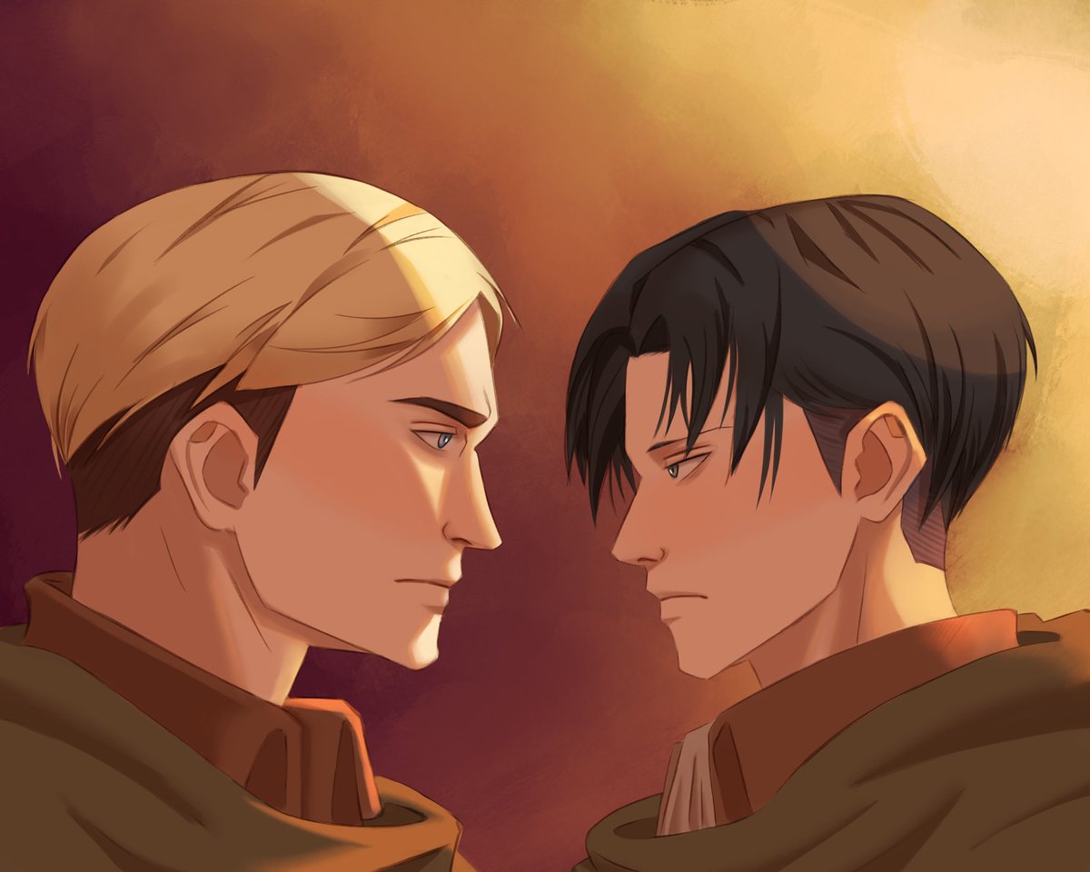 I tried to do my first portrait with them together in it justice 🥹🫣

#eruri #leviackerman #erwin #aot #midnightsun