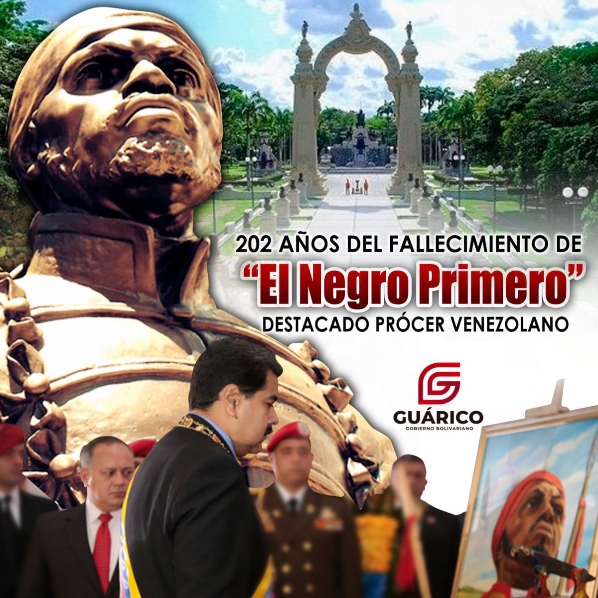 Hoy rendimos tributo a Pedro Camejo, un llanero y patriota insigne que cayó en combate en el Campo de Carabobo y que representa el espíritu combativo de nuestros hombres y mujeres. ¡Negro Primero es ejemplo de coraje y valentía!