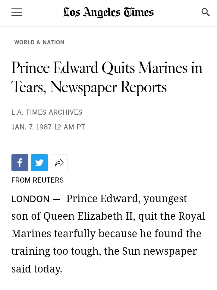 Mu_Ri_Elle's tweet image. - Prince Edward quit the Royal Marines in tears because he found the training too tough.

- Prince William was not good enough to qualify for Sandhurst’s top honour.

But look at them with tons of chocolate medals at every opportunity.

#ArmedForcesDay 
#ArmedForcesDay2023