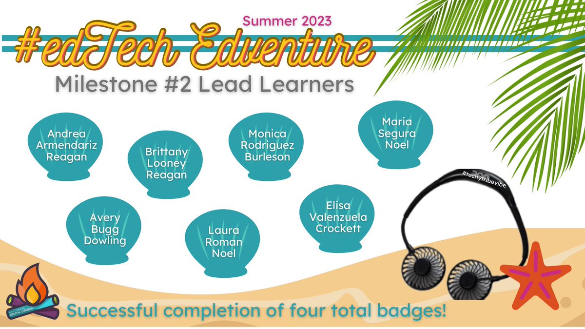 Help us celebrate these #teamECISD friends that completed Milestones 1 & 2 of our #ecisdedventure & earned their neck fans to keep cool this summer! 🌞🌴 #levelingup  #edtech   

Still plenty of time this summer to get started y'all! Check out how at ecisddl.tech/edTechEdventure 🏄🏻‍♂️