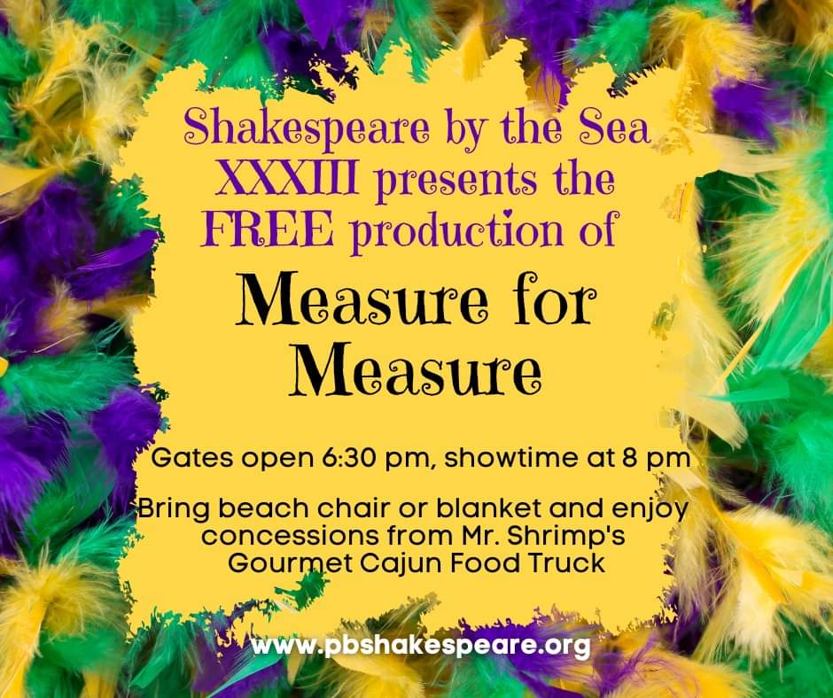 July 6-16 FREE Shakespeare by the Sea in Carlin Park, Jupiter