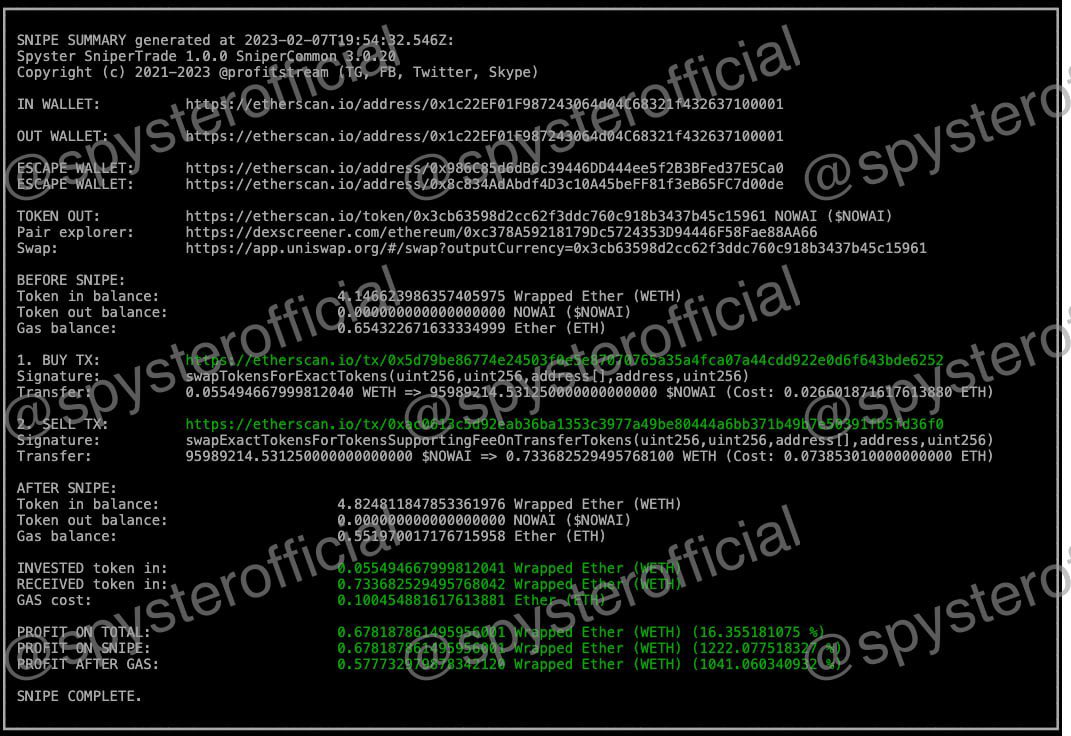 Check out our Mirrorbot and copy profitable wallets. 

t.me/spysterofficial