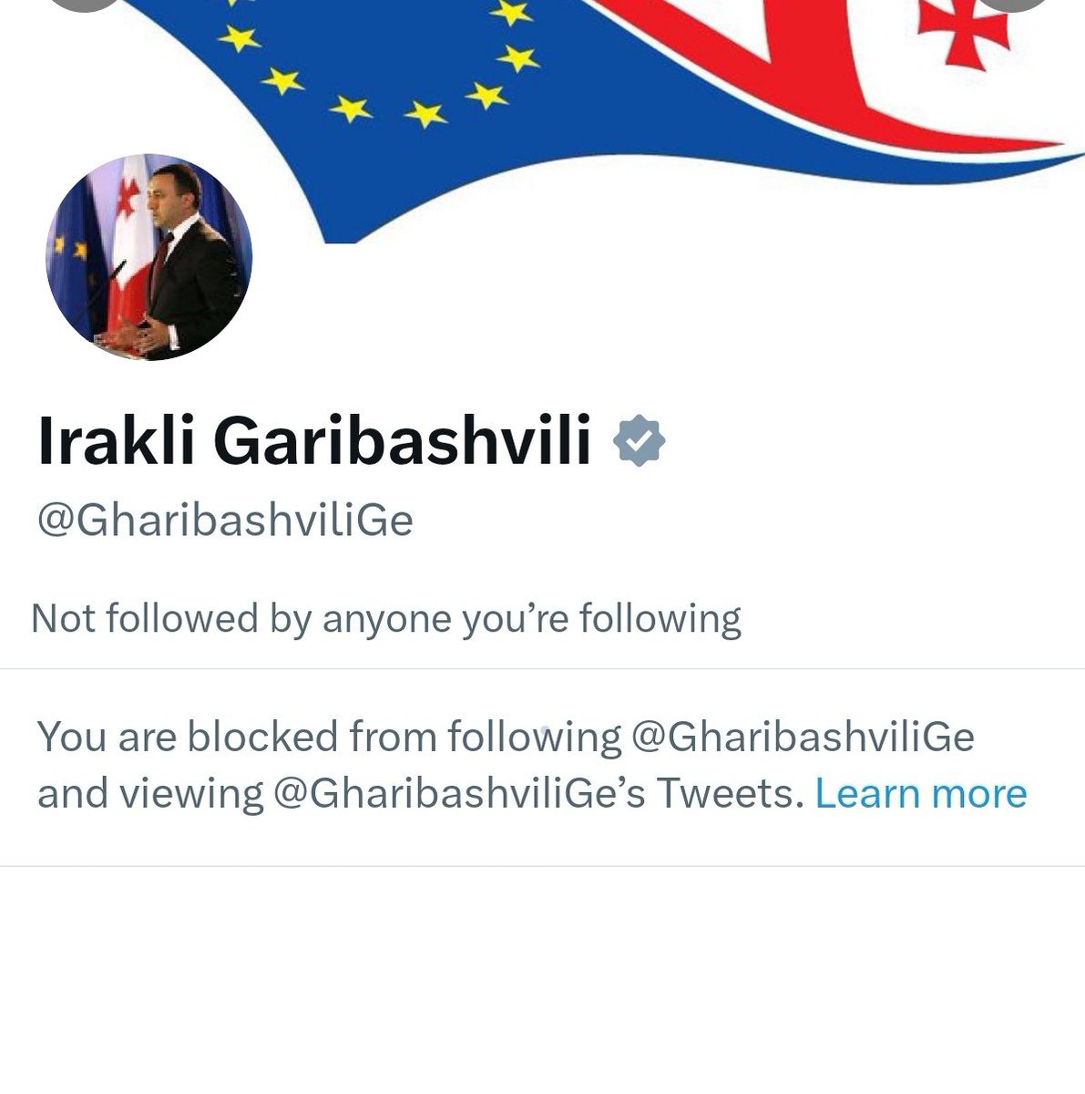 PM of Georgia 🇬🇪 @GharibashviliGe has blocked me 🕵️‍♀️ How interesting ... Couple of days ago I called him out, publicly and demanded taking proper steps to serve interests of Georgians.  Seems he does not care much & does not allow critical or logical thinking.