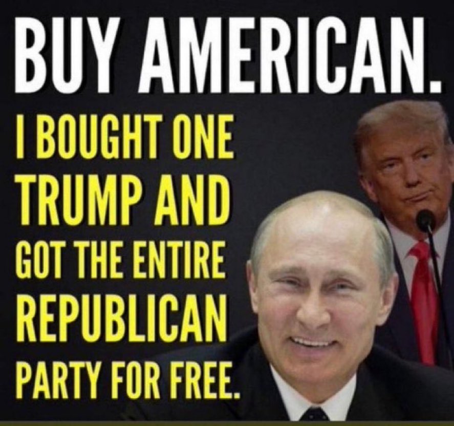 @MaryPatFlynn1 @BaddCompani @HouseGOP @SenateGOP @RepAdamSchiff 🇺🇸💯🎯The Republican party sold our country out to a totalitarian regime, allowing Russia to interfere with our elections. GOP on the wrong side of history. #PutinsPuppets #GOPTraitorsToDemocracy #RussianAssets #GOPCorruptionOverCountry #GOPOngoingCoup #FascistNaziGOP