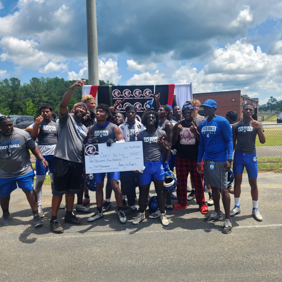 Trojans Bring home the Check! We are grateful back to work Monday #Bluesteel #getbusy