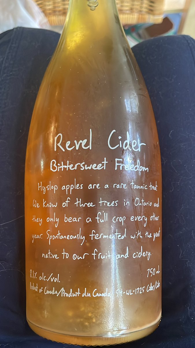 Ivriniel (@ivriniel) on Twitter photo Excited to try this cider from
<a href="/RevelCider/">Revel Cider</a> in Guelph.
It’s made from a variety of crab apple that is rare in Ontario (the cider maker only knows of 3 trees), and they only bears a full crop every other year. Excited to try this cider from
<a href="/RevelCider/">Revel Cider</a> in Guelph.
It’s made from a variety of crab apple that is rare in Ontario (the cider maker only knows of 3 trees), and they only bears a full crop every other year.