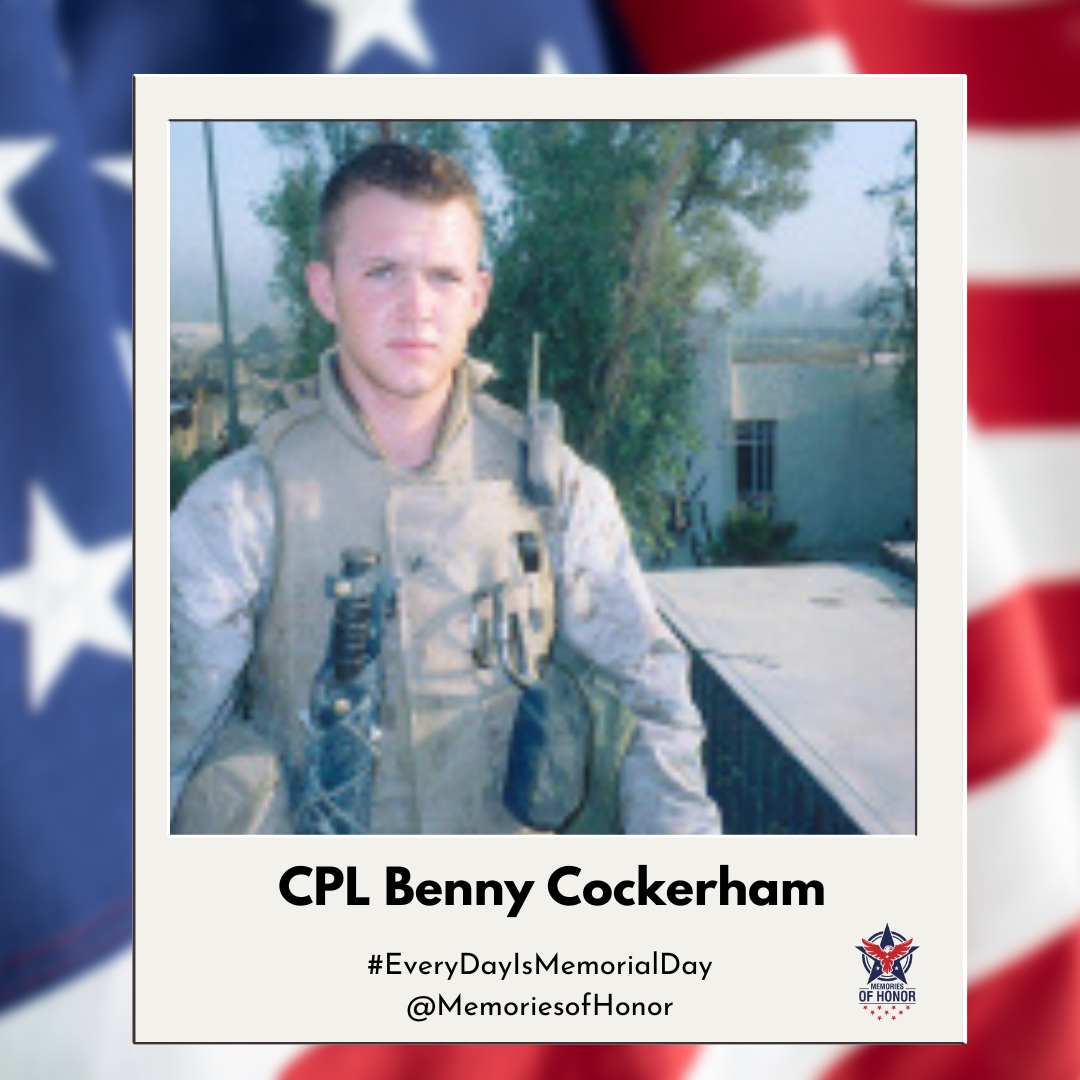 Today we honor the service, sacrifice, and life of CPL Benny Cockerham. Gone but never forgotten. 

#EveryDayIsMemorialDay
#MemoriesofHonor 
#WeRemember