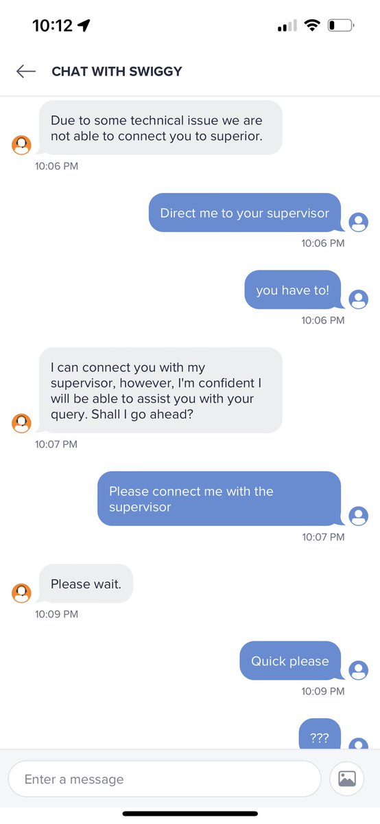 Roonie_11's tweet photo. Bad customer service @Swiggy @SwiggyCares …. This is not how you keep a customer waiting for 15 mins. No delivery partner assigned after 25 mins of order and yet not ready to cancel the order 

#swiggycustomerservice https://t.co/unPDJ8Coba