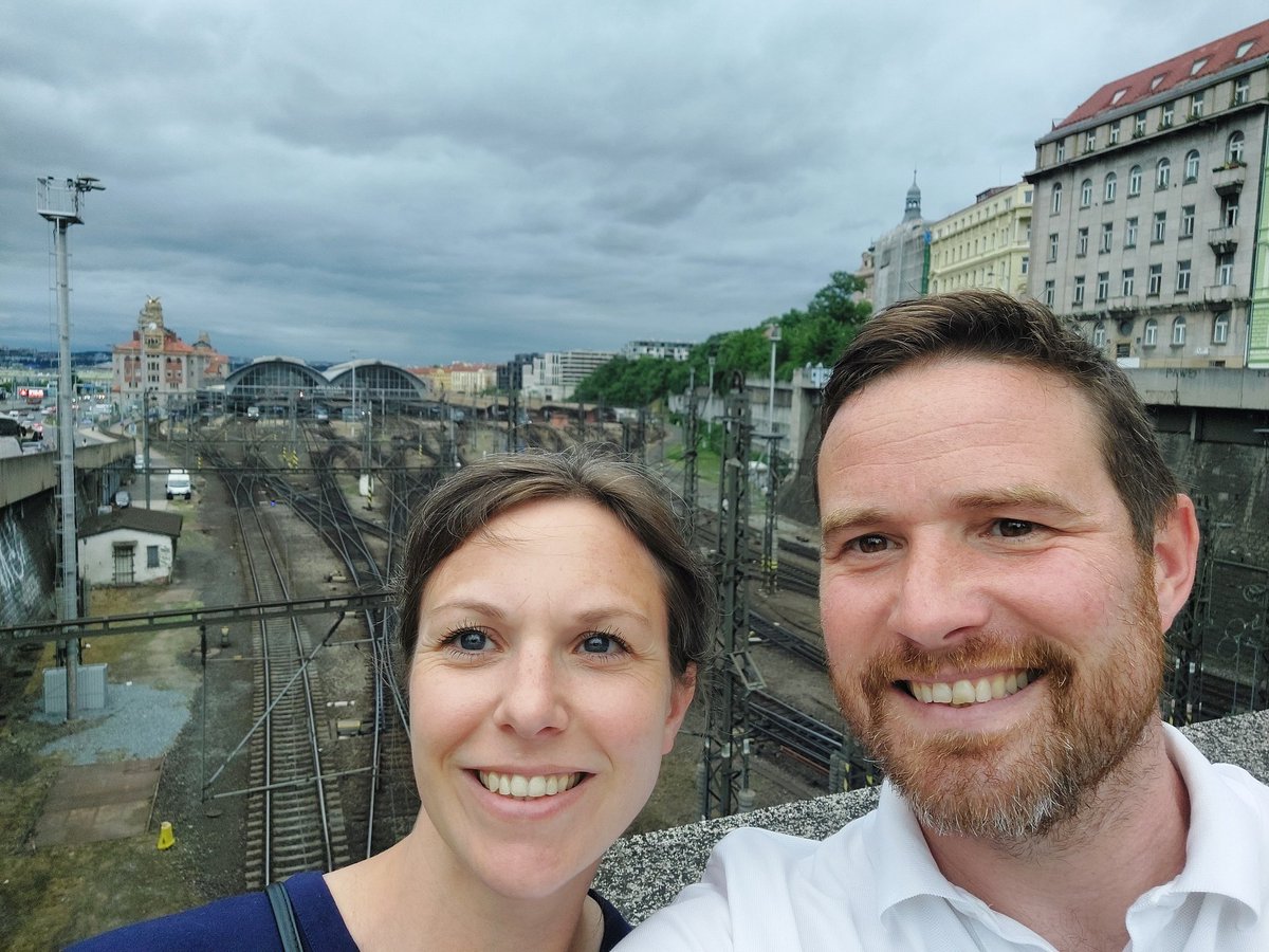 Costelloe81's tweet image. Leg 5 arrival photo (a day late). I realised I get too excited when we arrive in places 😄 #Interrailing #TrainTrip