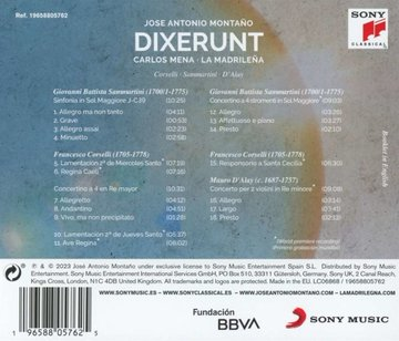 New 28 April 2023
New magnificent CD #Dixerunt by
Great @montanodirector @la_madrilegna
 #CarlosMena!

Superlative Rendering of music by:
#Sammartini (#Gluck teacher), inspirational to #Haydn symphonies & #SturmDrang;
#Corselli sublime #SacredMusic! #ff 

sonyclassical.es/post/715475484…