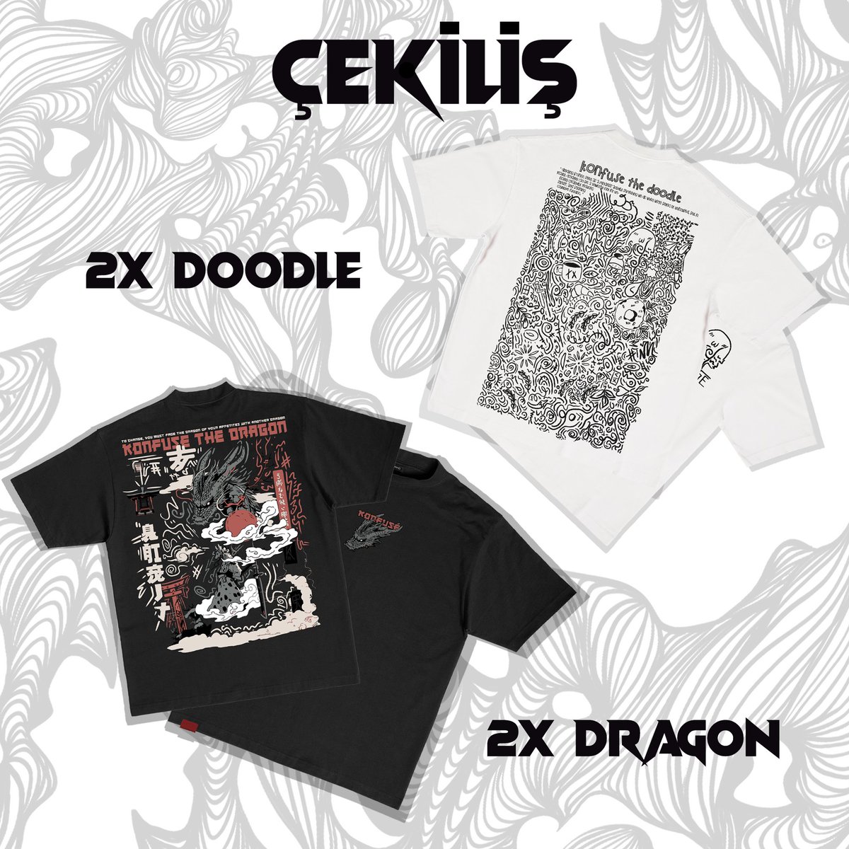 Bu bayram bayramlıklarınız Konfuse’dan! 💫

1⃣ <a href="/KonfuseShop/">Konfuse</a> hesabını takip edin 
2⃣ ♥️  RT ve bir arkadaşınızı etiketleyin. 

Dragon veya Doodle t-shirtleri kazanma şansı yakalayın! Herkese bol şans! #Konfuse #KonfuseShop