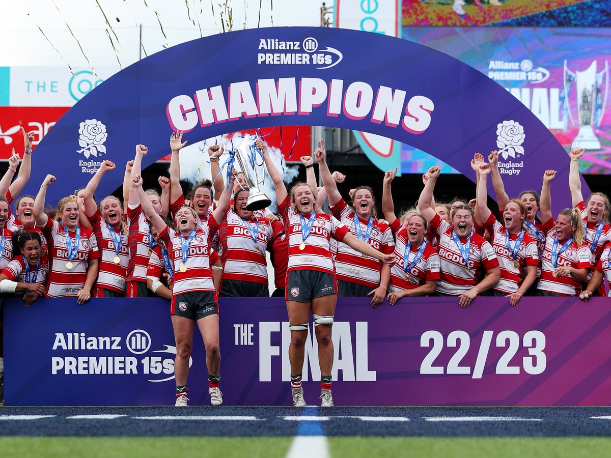 premrugby's tweet photo. Champions 🏆 

Congratulations to @Glos_PuryWRFC on collecting their inaugural @Premier15s title 👏 https://t.co/arMPN0pGGw