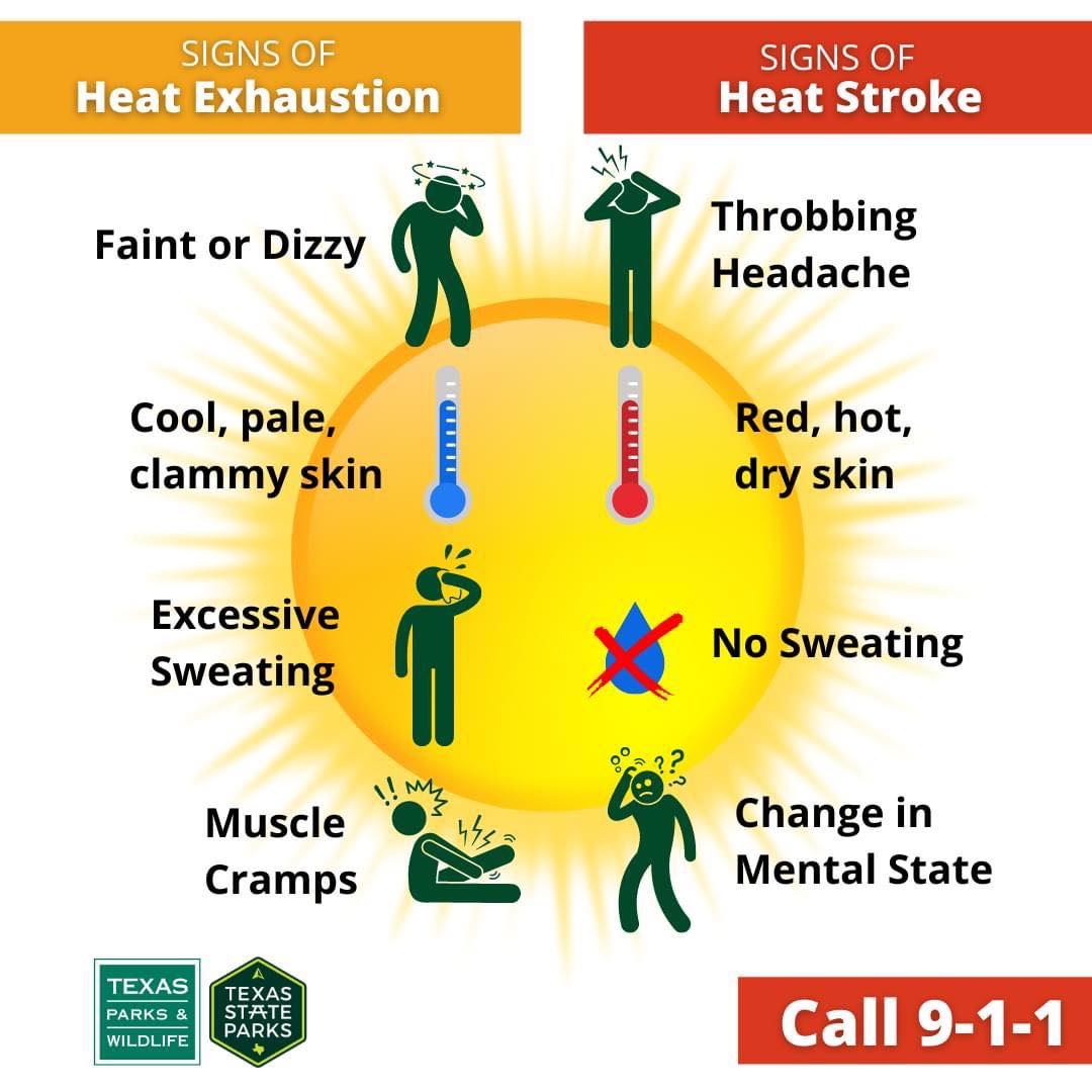GuadRiverSP's tweet photo. 🔥⚠️Heat advisory will remain in effect until 9pm on 06/24/2023 with heat index values up to 112!⚠️🔥

Planning to come out to Guadalupe River State Park to recreate?

Visit https://t.co/XGerYkGhXe to get tips and prepare!

#RecreateResponsibly #HeatSafety #txwx #TXStateParks https://t.co/nk9c8v8EuJ