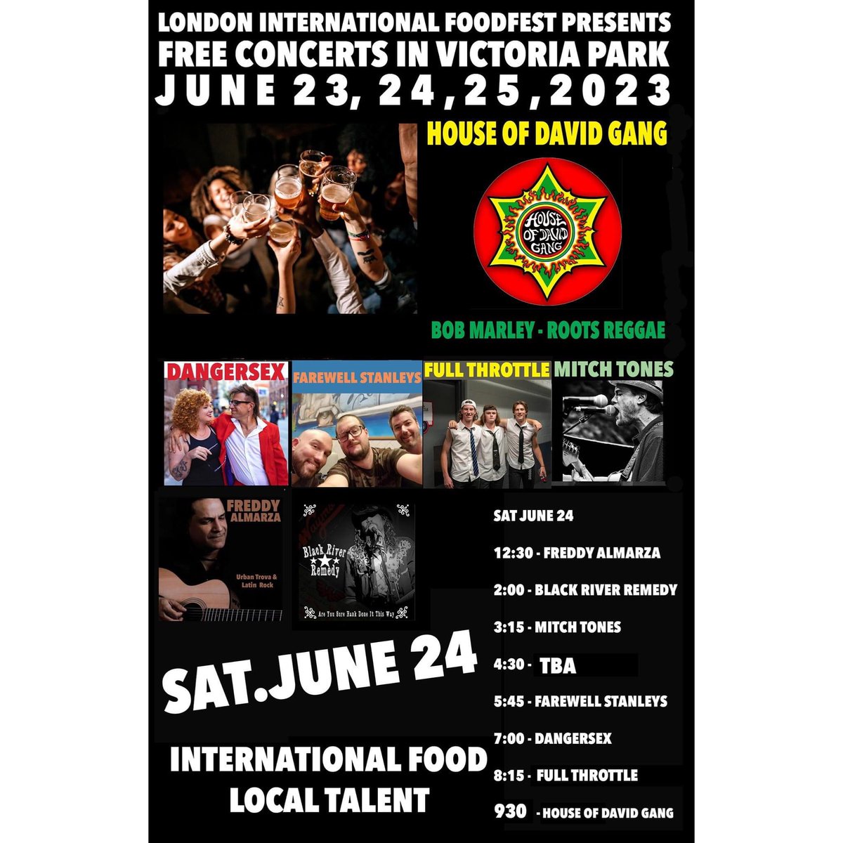 Today we rock London International Food Fest in Victoria Park at 5:45pm! Lots of great acts playing throughout the weekend! Our goal: don’t eat too much before we play lol! After…eat after #internationalfoodfestival2023 #victoriaparklondon