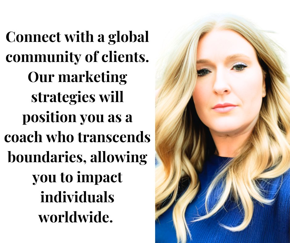 Our cutting-edge marketing strategies will position you as a coach who transcends boundaries. Unlock the power to impact individuals worldwide, break free from limitations. 

Together, let's reach new heights of success! 
#MarketingStrategies #ImpactfulCoaching