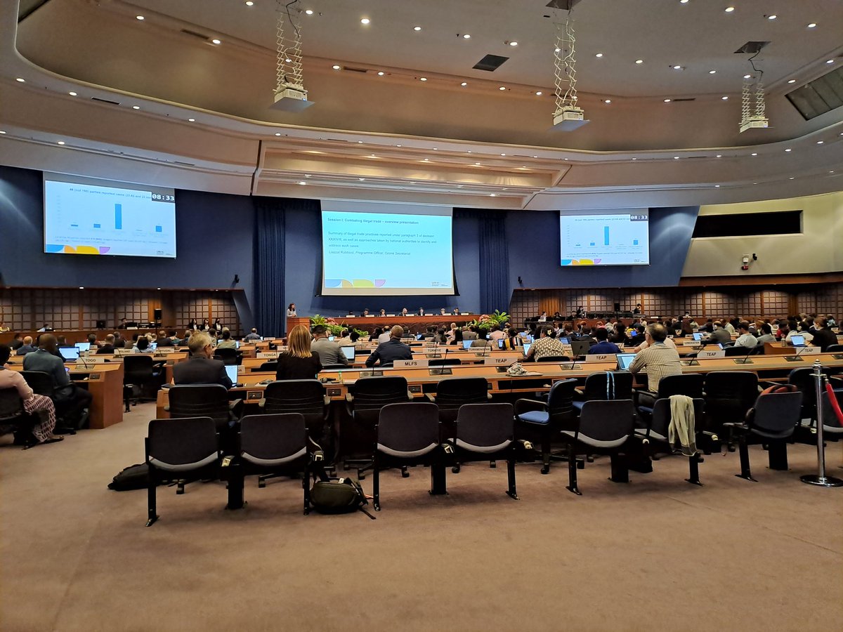 Happy to attend #OEWG45 meeting in Bangkok! The workshop on #MontrealProtocol implementation just started, featuring a full-day programme on illegal trade of #CFCs & #HCFC & #HFC, regulatory aspects, licensing etc. #KigaliAmendment