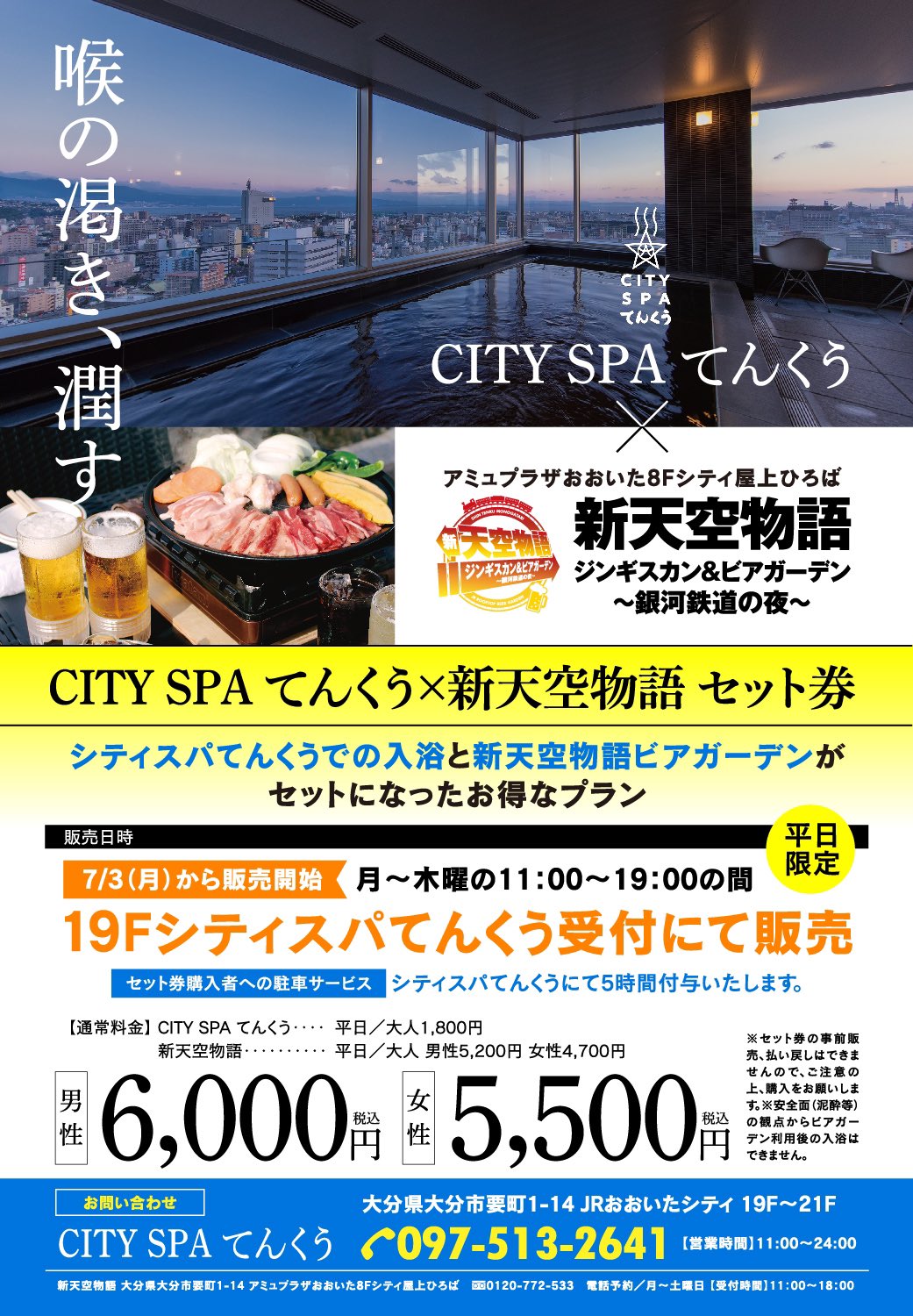 フラワーB ブルーグレイ City spaてんくう入浴招待券券10枚 - 通販