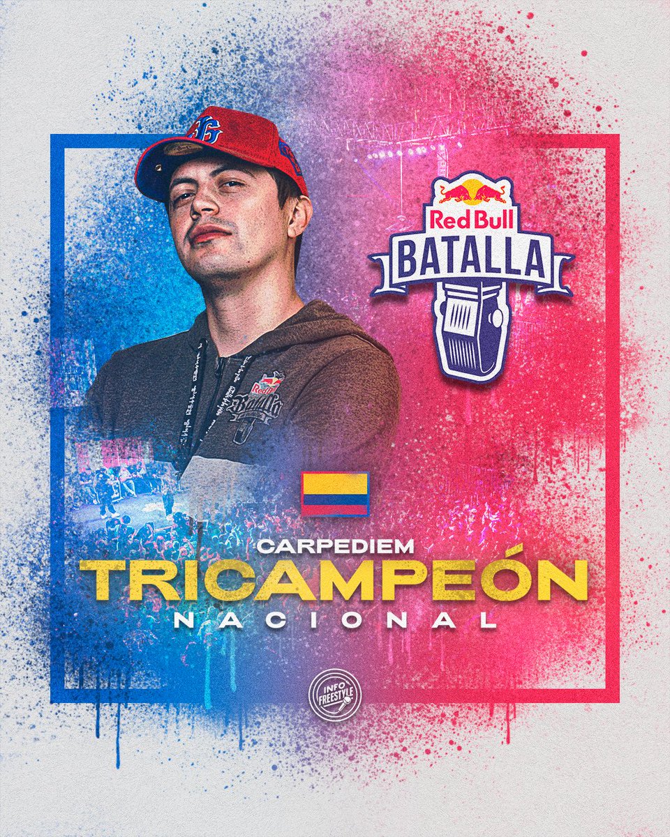¡Campeón Nacional! 🏆

CARPEDIEM es el campeón de la Final Nacional de la Red Bull Batalla 🇨🇴 tras vencer en la batalla final a Fat Nigga. 

Estará representando a Colombia 🇨🇴 en la Final Internacional que se realizará en Colombia 🇨🇴.

#RedBullBatalla 🇨🇴