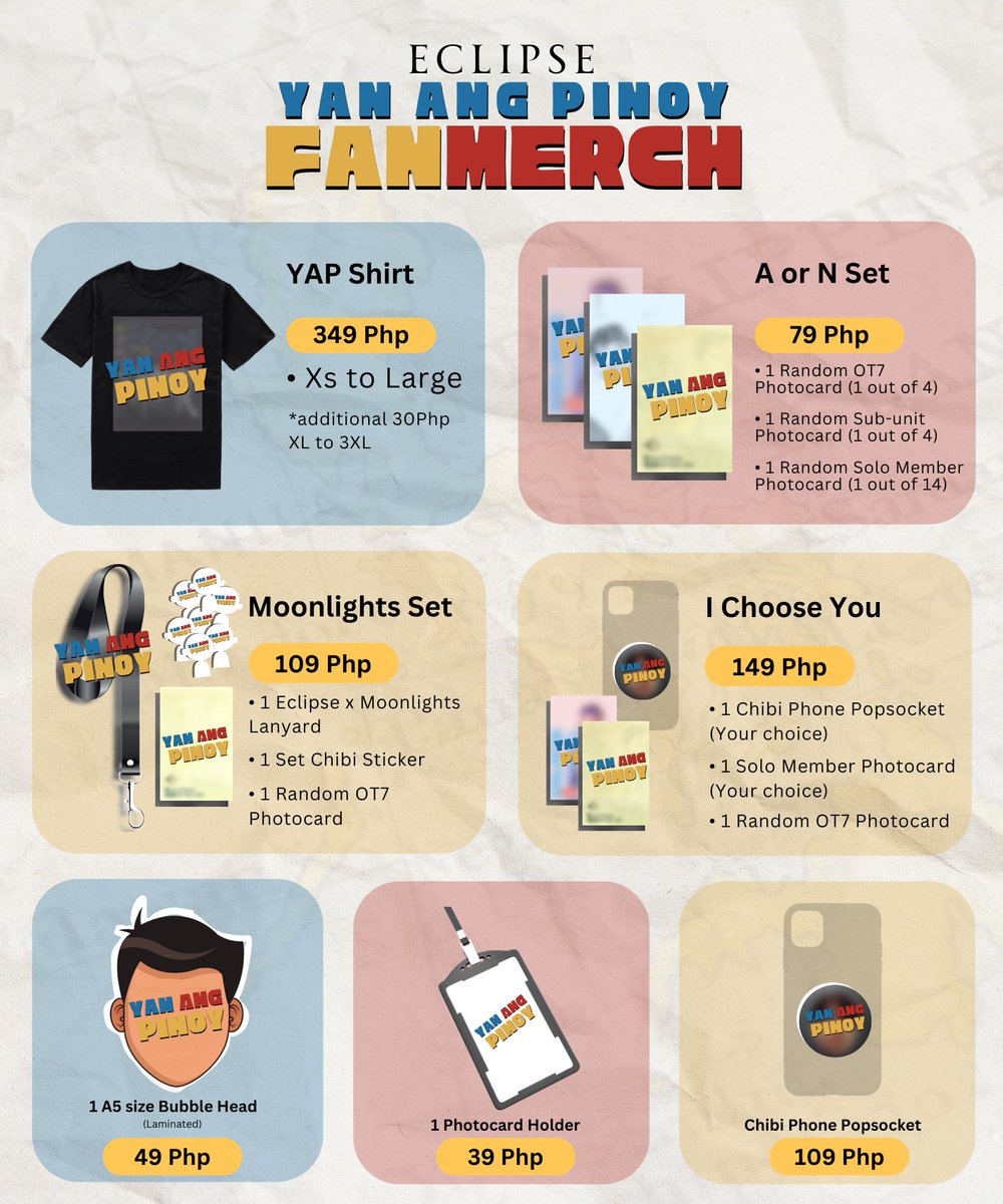moon7ightsofc's tweet image. 📣Moonlights! Ito na ang pinakahihintay nating lahat! ✨YAN ANG PINOY FAN MERCH✨ Pre-order is now open! Buy na na na na na na na 🎶

Pre-order link: docs.google.com/forms/d/e/1FAI…

@Eclipsemusicph #EclipsePH