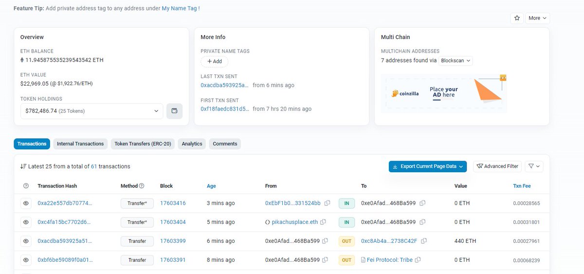 🚨Poly Network was exploited again after 2021. 
The hacker minted over $34B worth of assets on multiple chains.

Some of the stolen funds ($800k) are bridged to Ethereum address:
etherscan.io/address/0xe0Af…