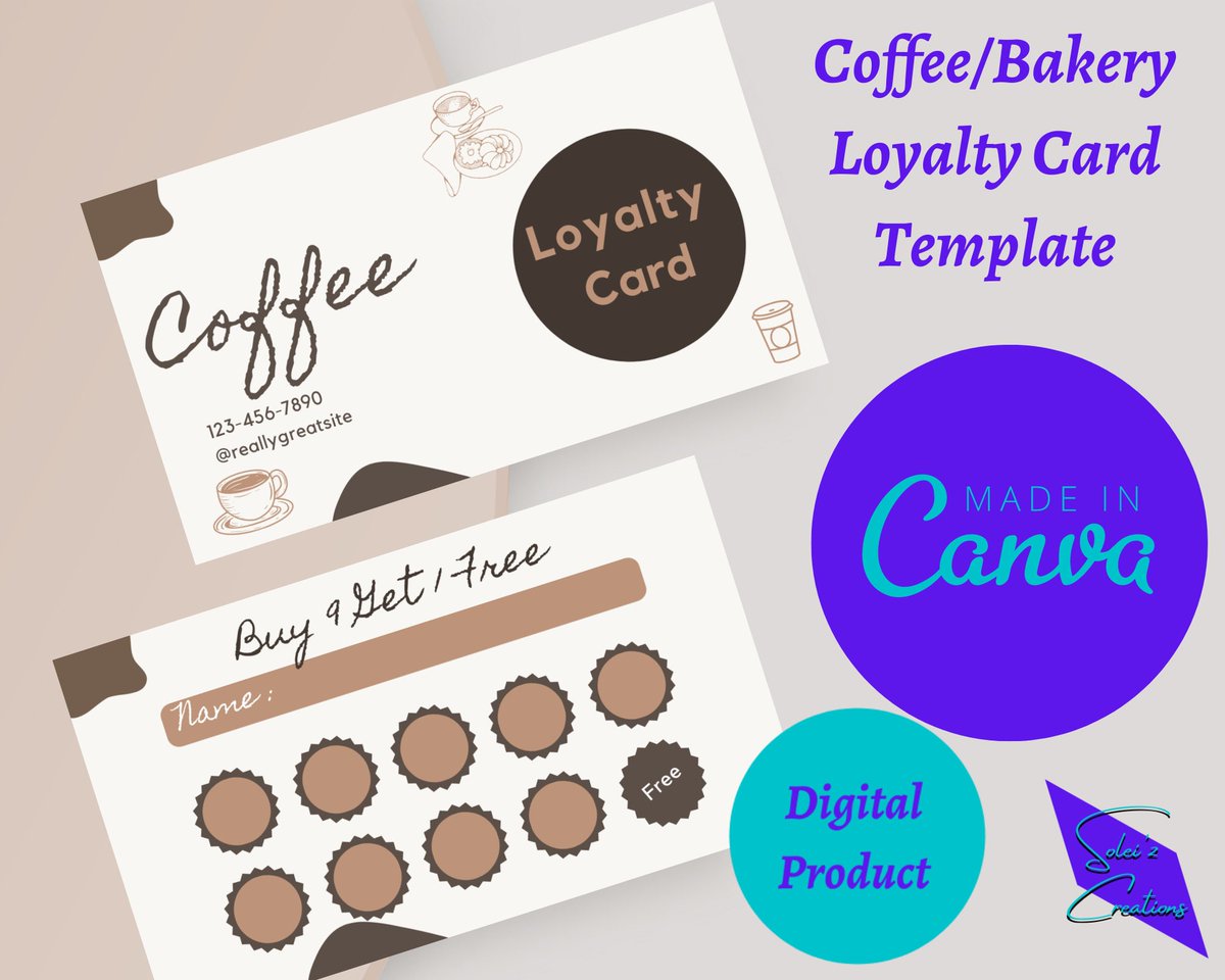Head to  my #etsy shop ID you are in need of Loyalty Card Templates etsy.me/44qC8Kv #cafeloyaltycard #bakeryloyaltycard #canvaloyaltycards #uniquepromotions #customerloyalty #digitaldownload #printabledesigns #shoployaltycard #foodkioskcard