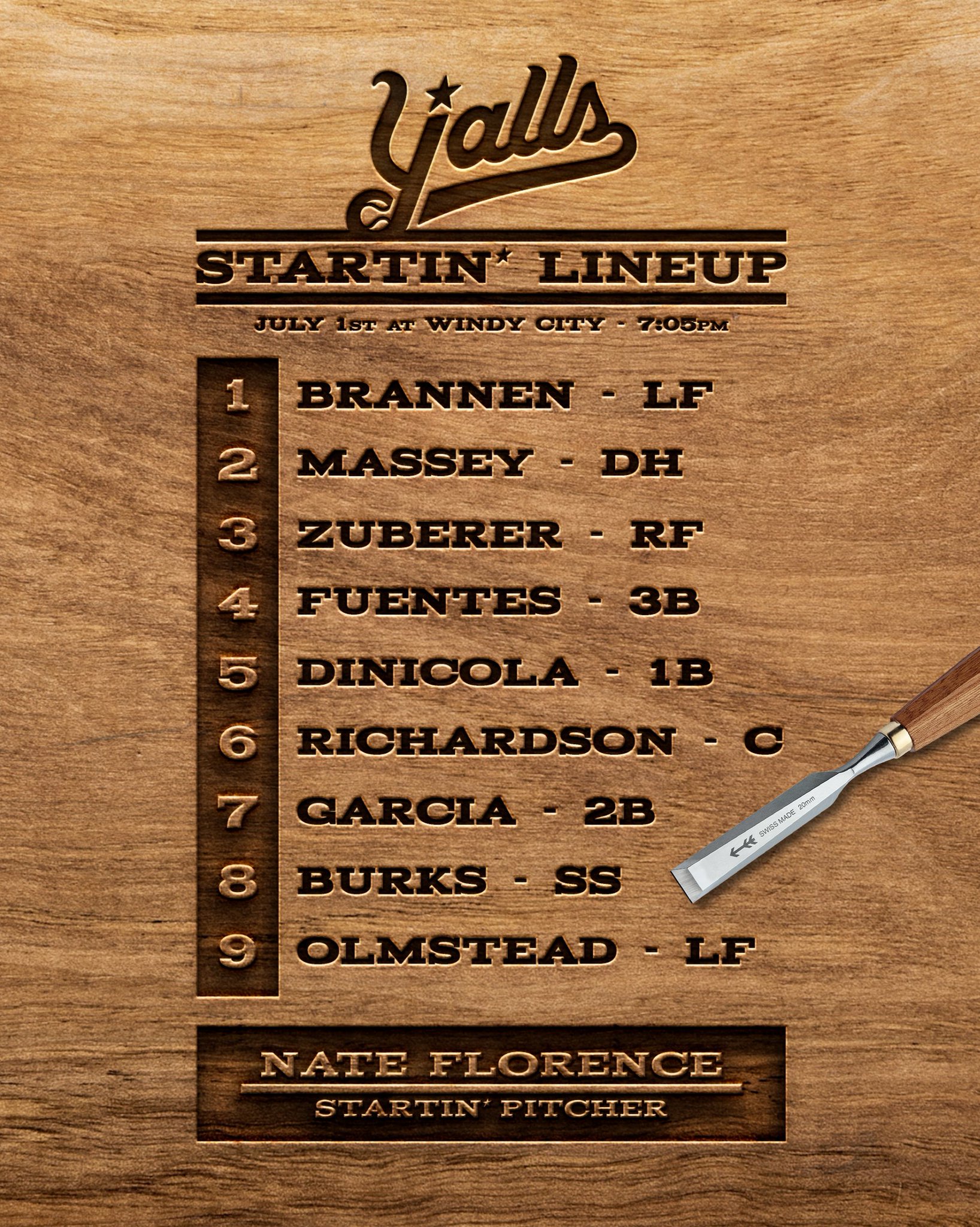 Florence Y’alls on Twitter "We've chiseled a newlook lineup for game