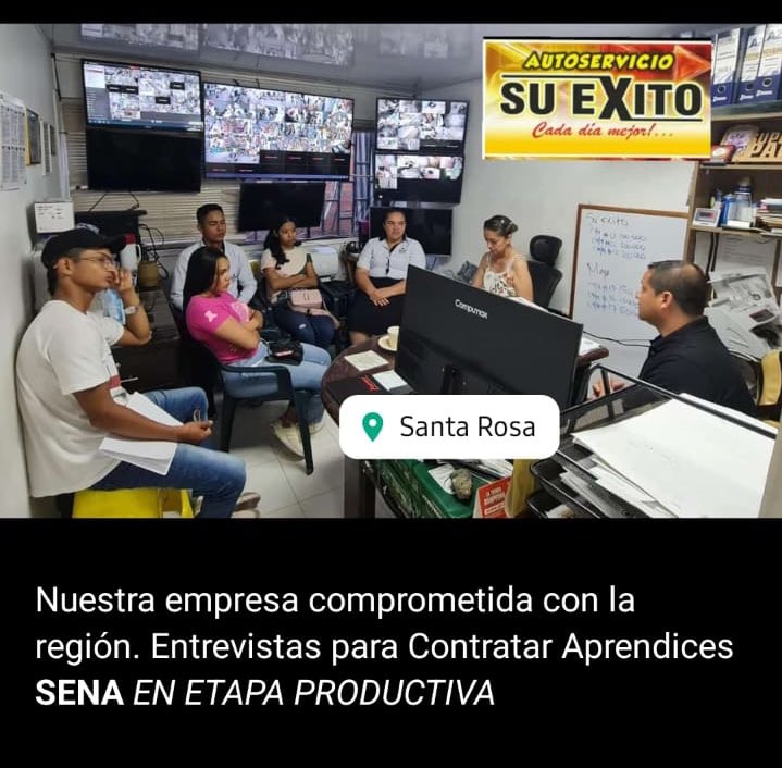 El #CCyS  de @SENAenBolivar y la empresa Su Éxito del Municipio de #SantaRosadelSur, crean estrategias para la contratación de aprendices de los Municipio de Santa Rosa y San Pablo. #SENAConLasEmpresas